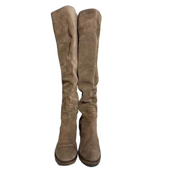 Pura Lopez Suede Leather Knee High Brown Riding Boots Women's Size EUR 40 - Picture 2 of 7
